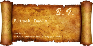 Butsek Imola névjegykártya